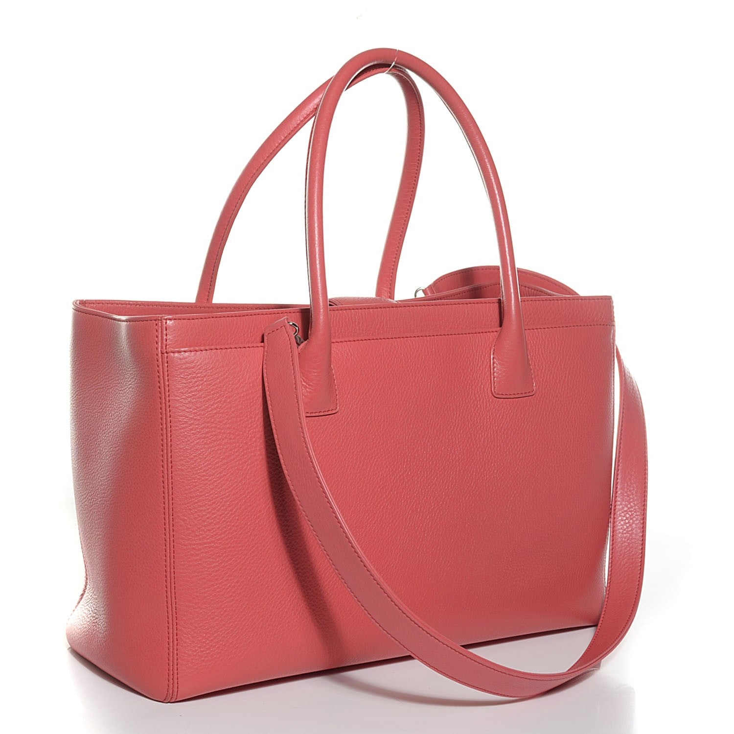 Chanel Calfskin Cerf Executive Shopper Tote Coral 3 of 7