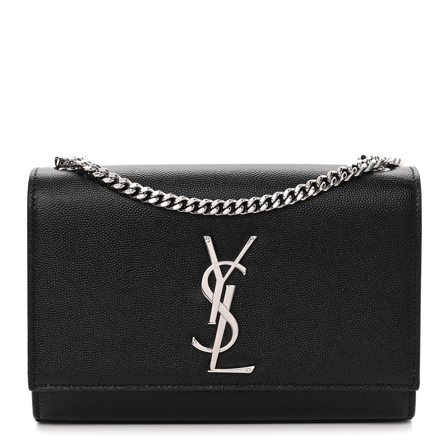 Saint Laurent Grain De Poudre Small Monogram Kate Satchel Black 1 of 10