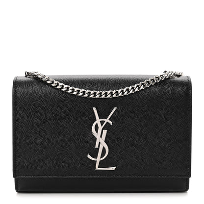 Saint Laurent Grain De Poudre Small Monogram Kate Satchel Black 1 of 10