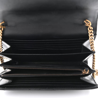 Gucci Calfskin Matelasse GG Marmont Chain Wallet Black 5 of 12