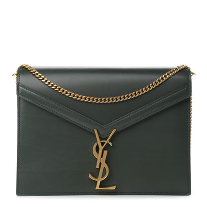 Saint Laurent Smooth Calfskin Monogram Cassandra Clasp Bag Dark Green 1 of 10