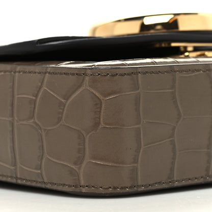 Chloe Calfskin Crocodile Embossed Mini C Double Carry Army Green 9 of 12
