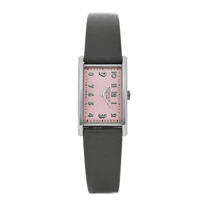Tiffany Stainless Steel Calfskin 22mm East West Quartz Watch Pink 1 of 5
