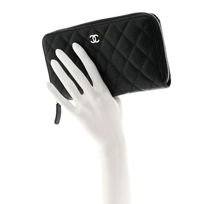 Chanel Caviar Quilted Large Gusset Zip Around Wallet Black 2 of 8