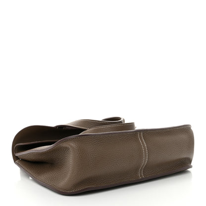 Hermes Taurillon Clemence Halzan 31 GM Etoupe 4 of 11
