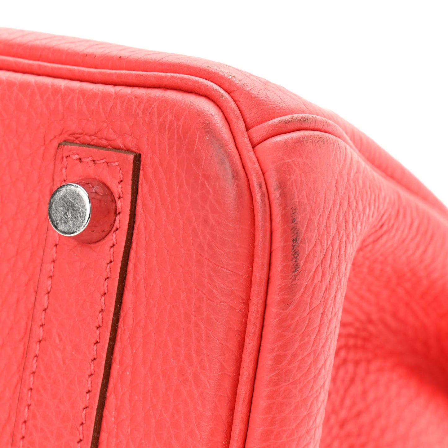 Taurillon Clemence Birkin 30 Rouge Pivoine
