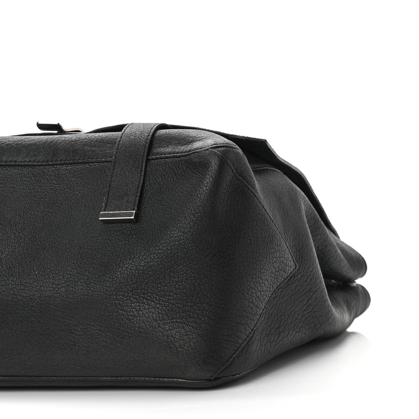 Calfskin Lizard Embossed Large Courier Bag Black