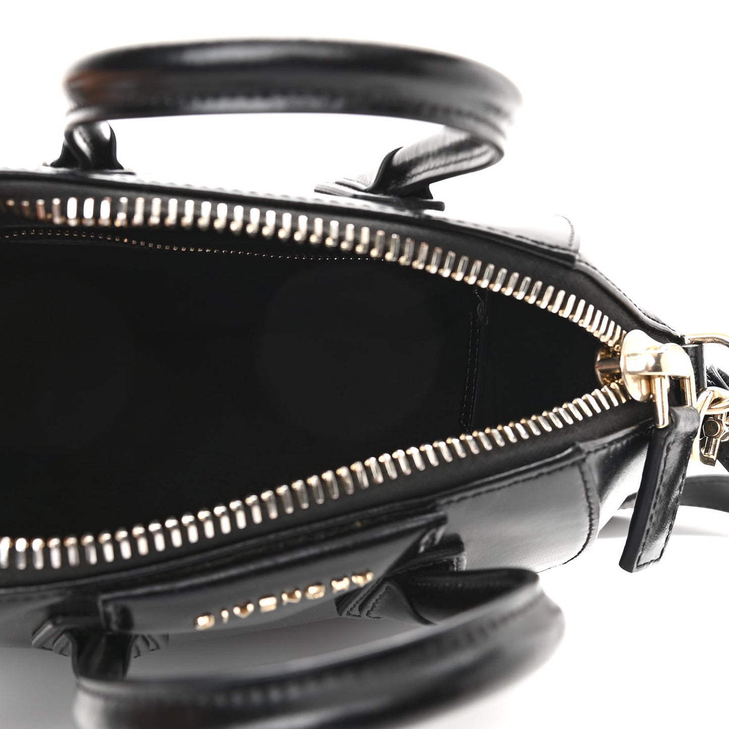 Shiny Lord Calfskin Mini Antigona Black