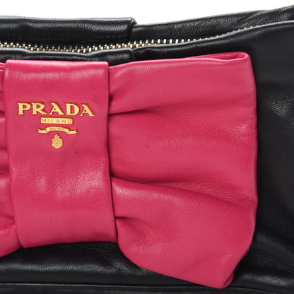 Prada Nappa Fiocco Bow Pochette Black Peonia 11 of 11