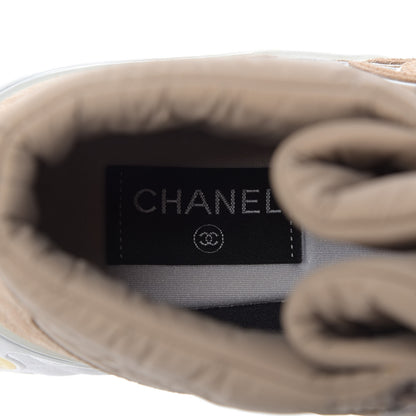 Chanel Fabric Suede Womens CC Sneakers 40 Beige 7 of 10