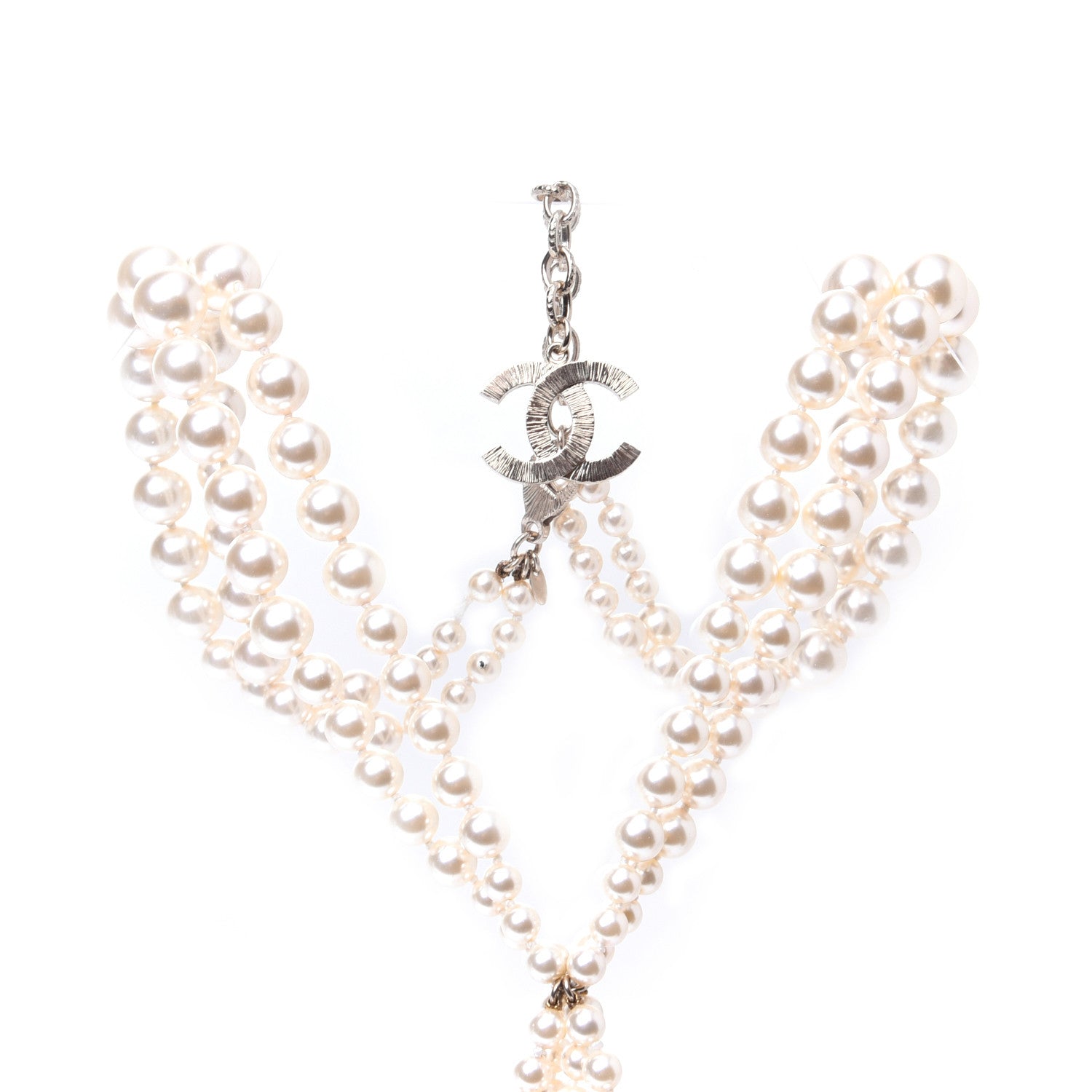 Chanel Pearl Multi Strand CC Necklace Gold 2 of 14