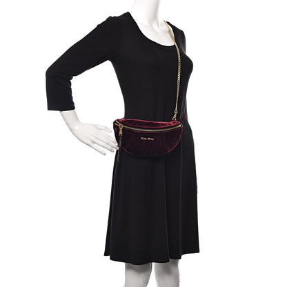 Miu Miu Velluto Matelasse Rider Belt Bag Bordeaux 2 of 10