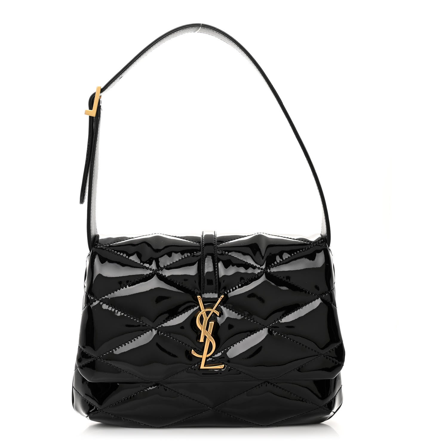 Saint Laurent Patent Quilted Le 57 Diamond Shoulder Bag Black 1 of 8