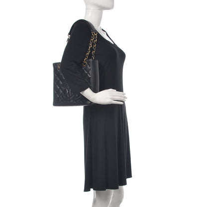 Chanel Caviar Quilted Petit Shopping Tote PST Black 2 of 9