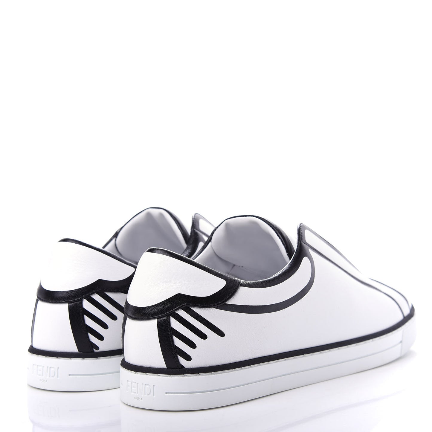 X JOSHUA VIDES Nappa Rockoclick Slip On Sneakers 39 Snow White Black