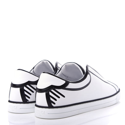 Fendi X JOSHUA VIDES Nappa Rockoclick Slip On Sneakers 39 Snow White Black 4 of 11