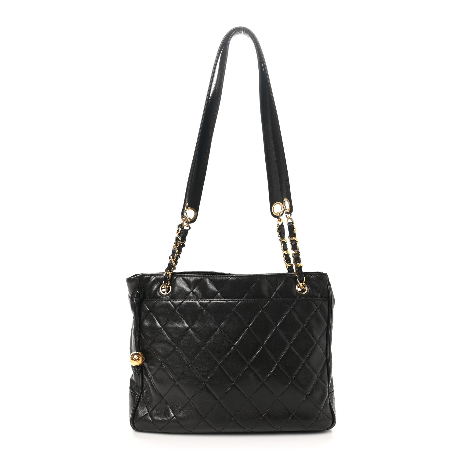 Chanel Lambskin Quilted Shopping Tote Dark Brown 1 of 12