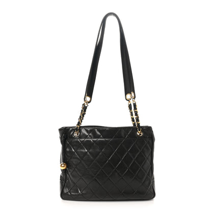Chanel Lambskin Quilted Shopping Tote Dark Brown 1 of 12