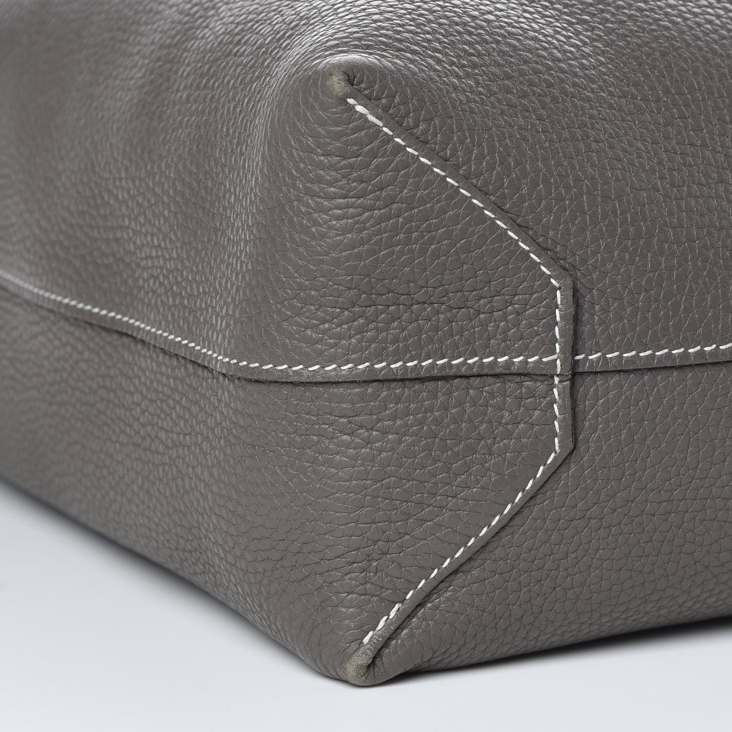 Hermes Taurillon Clemence Double Sens 36 Reversible Tote Etain Beton 10 of 17