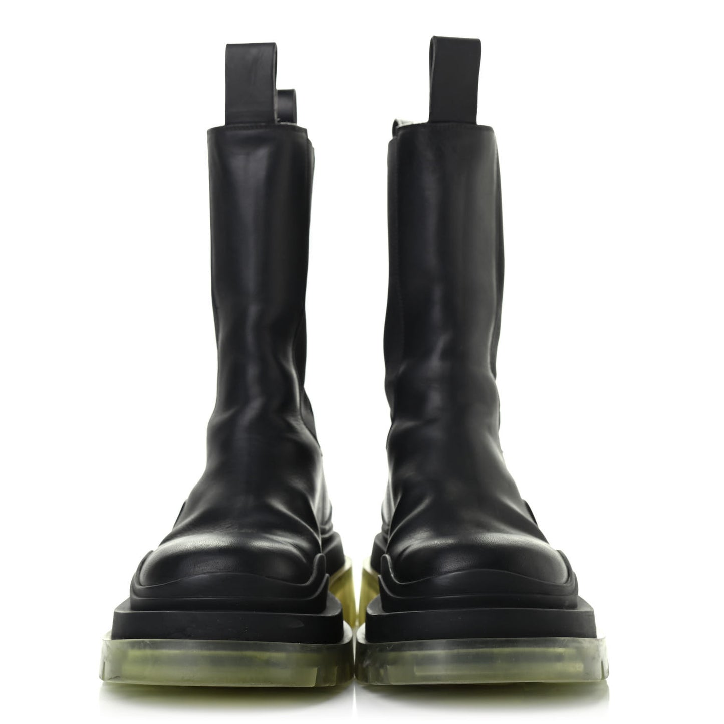 Calfskin The Tire Chelsea Boots 35.5 Black Transparent