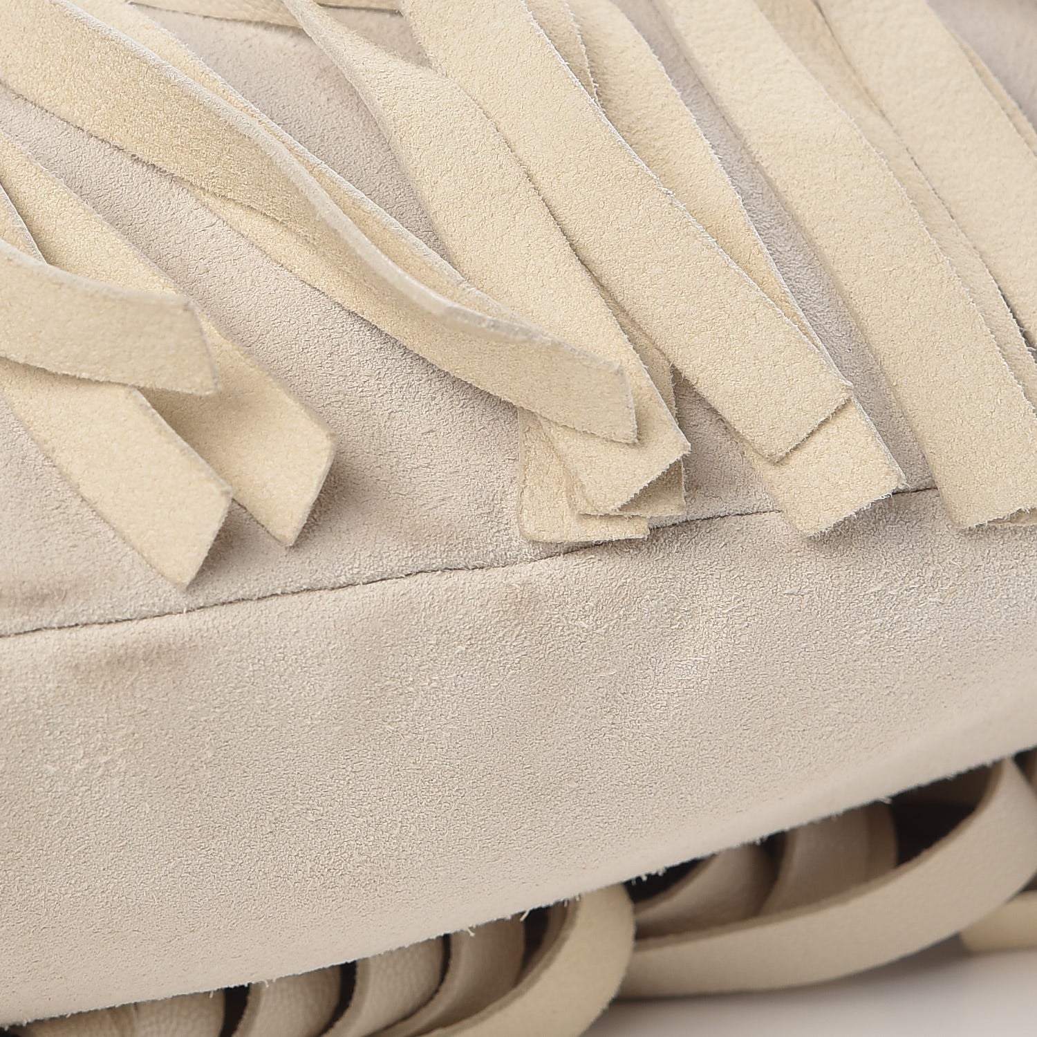 Saint Laurent Suede Boheme Fringe Shoulder Bag Ivory 9 of 10