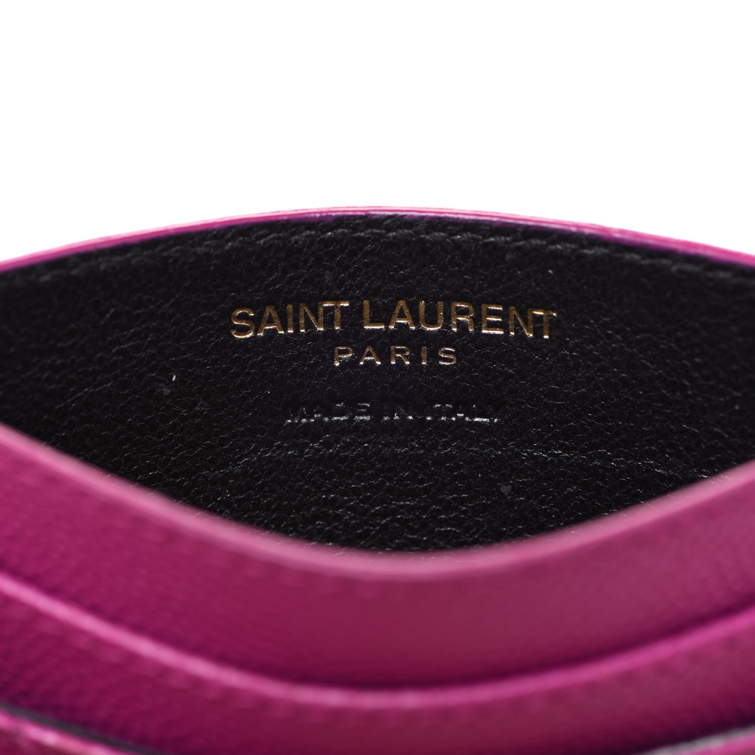 Saint Laurent Grain De Poudre Matelasse Chevron Monogram Credit Card Case Dark Grape 6 of 13