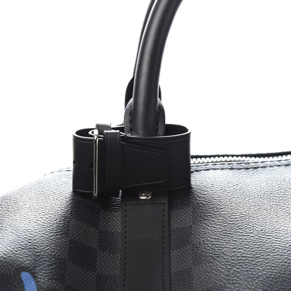 Louis Vuitton Damier Graphite Rope Keepall 55 Blue 9 of 13