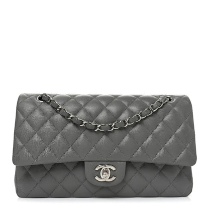 Chanel Caviar Quilted Medium Double Flap Grey 1 of 11