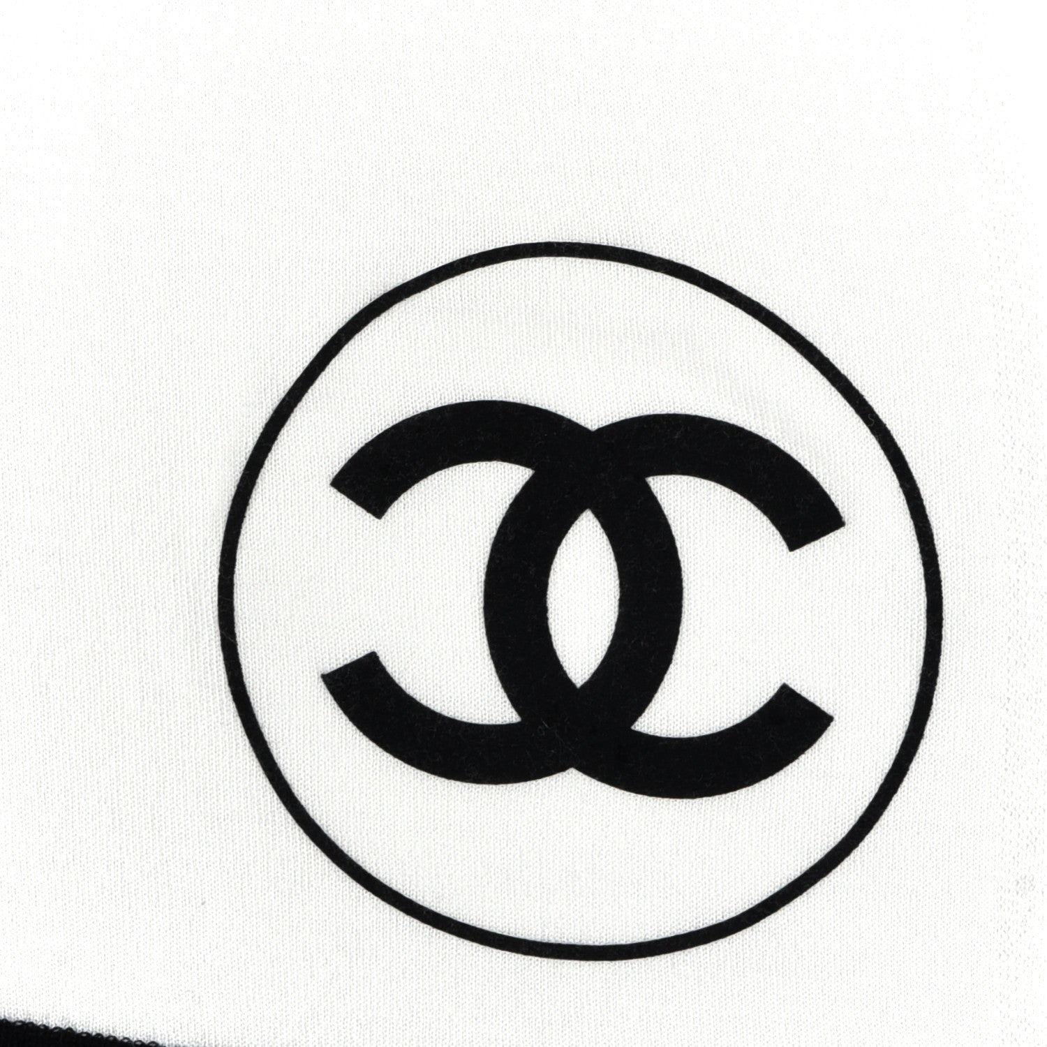 Chanel Wool CC Scarf White Black 3 of 5