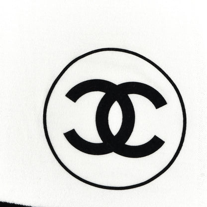 Chanel Wool CC Scarf White Black 3 of 5