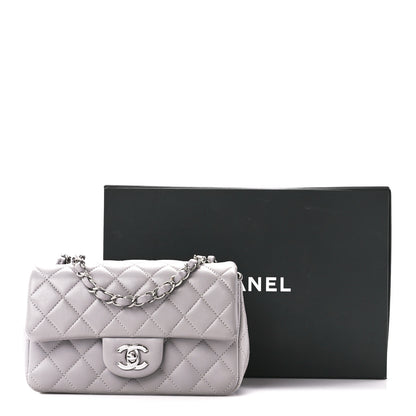 Chanel Lambskin Quilted Mini Rectangular Flap Grey 12 of 12