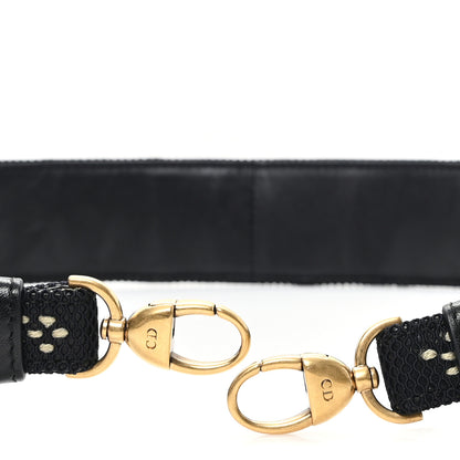 Christian Dior Lambskin Canvas Embroidered Floral Shoulder Strap Black Multicolor 3 of 4