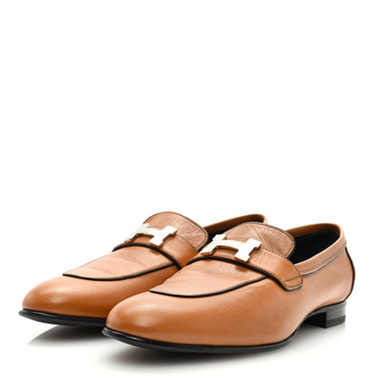 Hermes Goatskin Womens Paris Loafers 41 Naturel Black 3 of 8