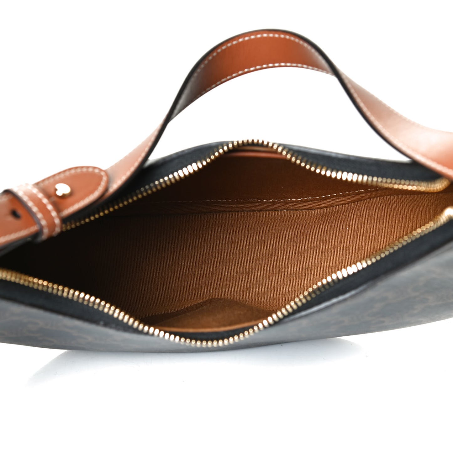 Triomphe Canvas Calfskin Ava Shoulder Bag Tan