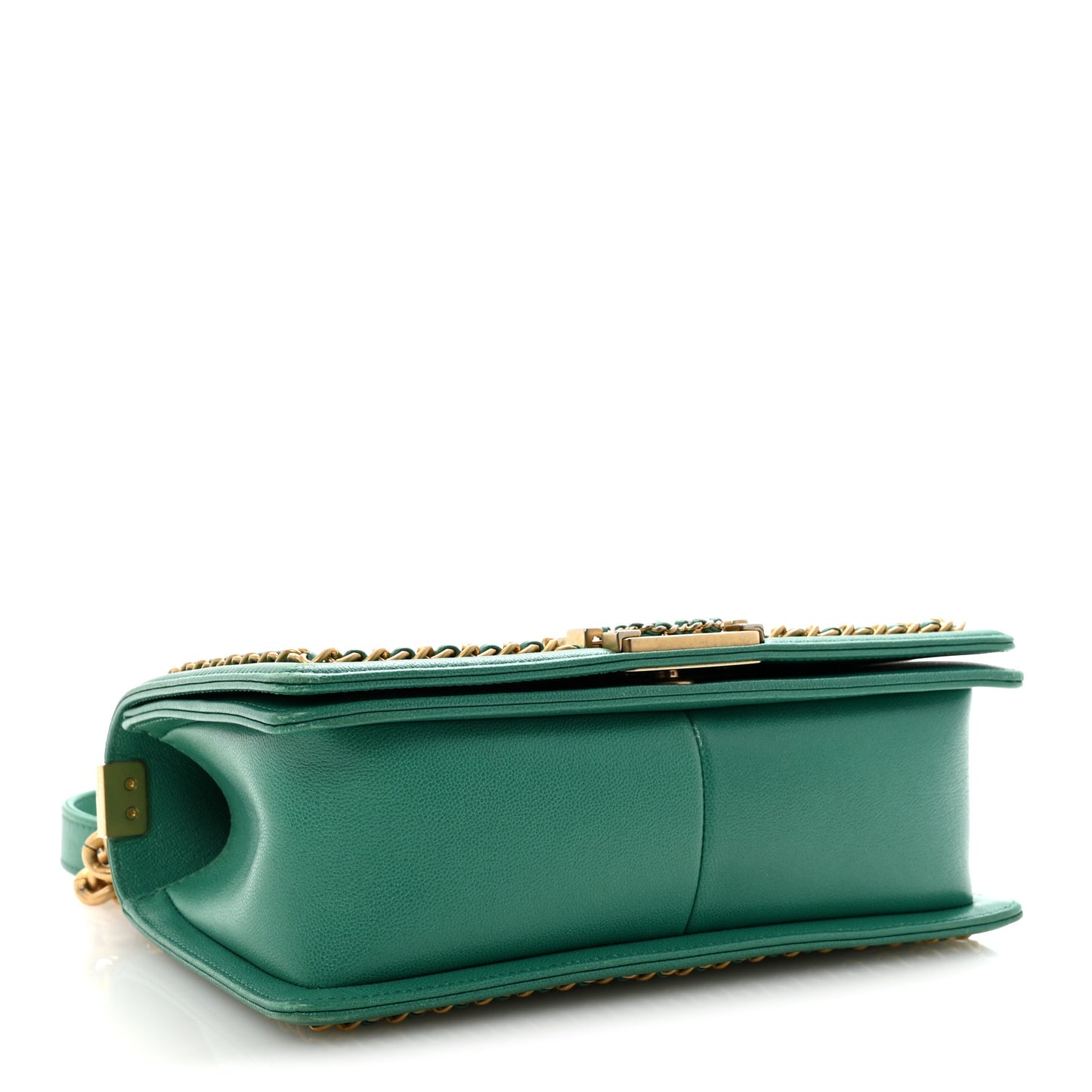 Caviar Quilted Chain Around Medium Boy Flap Green