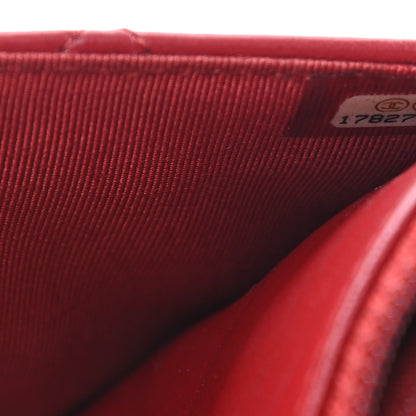 Chanel Lambskin Quilted Wallet on Chain WOC Red 8 of 14