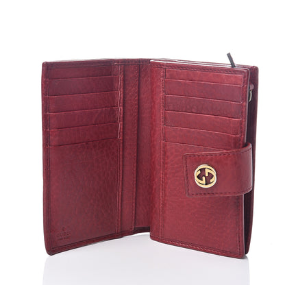 Gucci Dollar Calfskin Interlocking G Compact Wallet Red 4 of 5