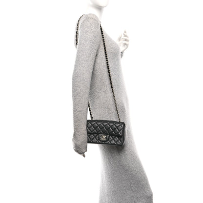 Chanel Lambskin Quilted Mini Rectangular Flap Black 2 of 11