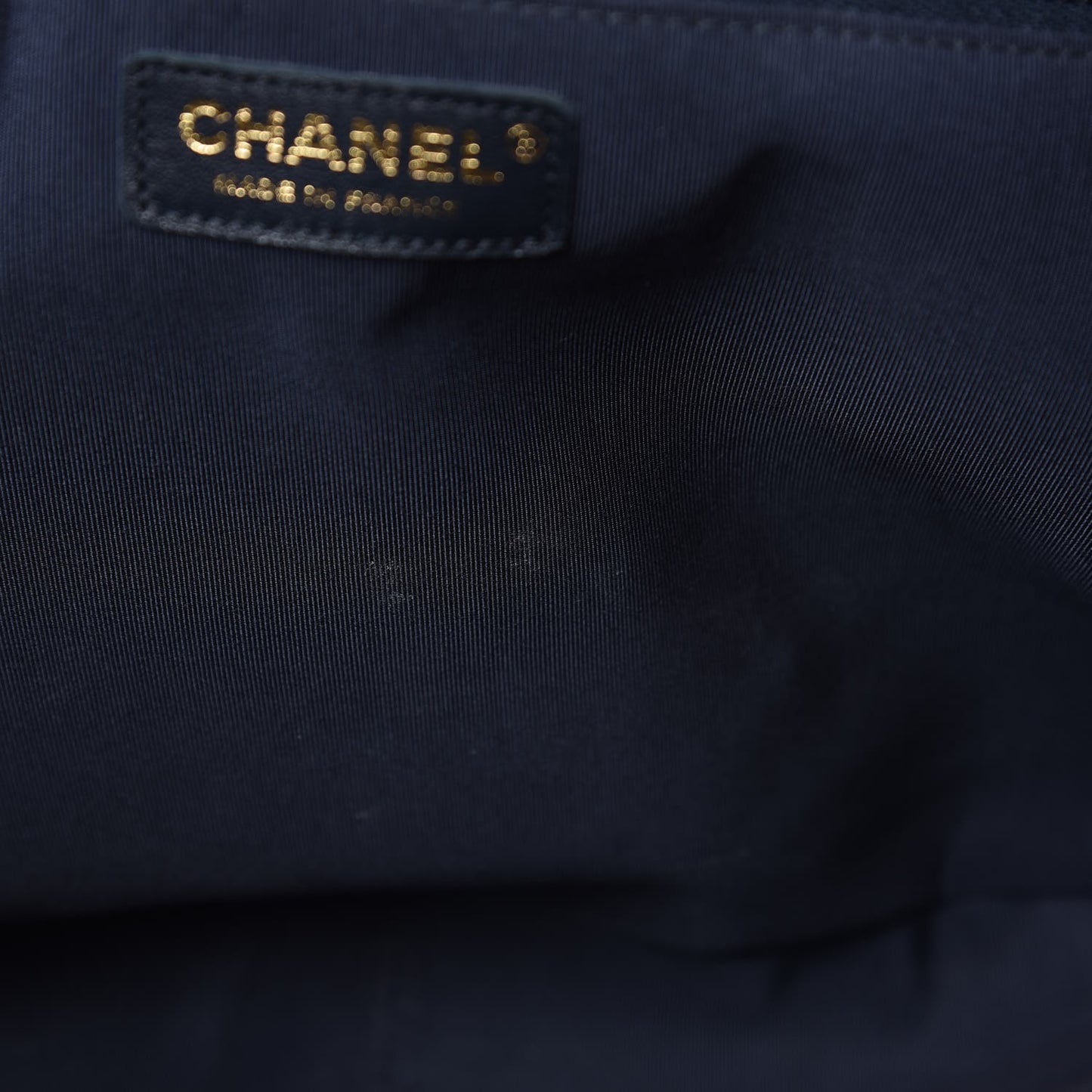 Caviar Quilted Large CC Shopping Tote Navy