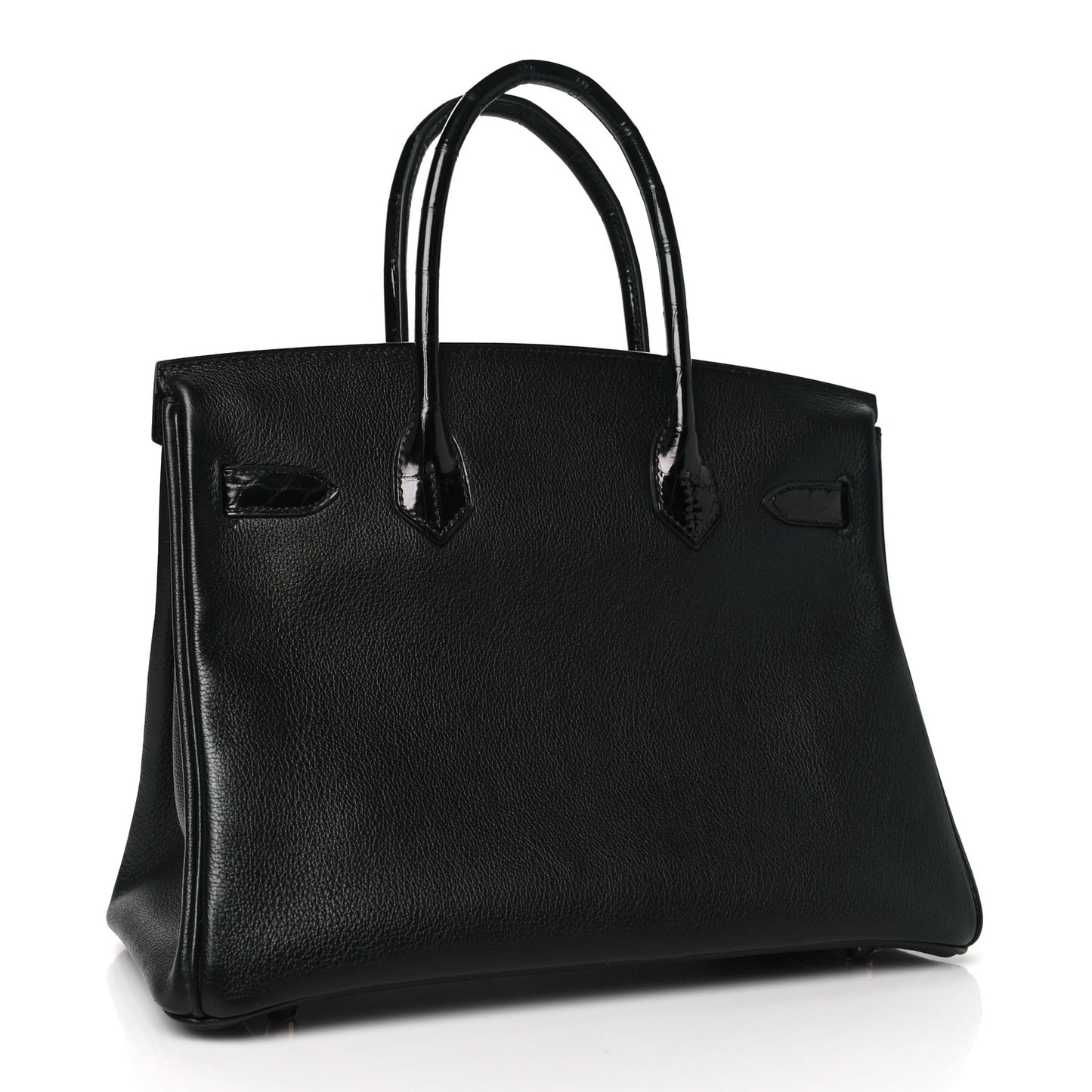 Taurillon Novillo Shiny Niloticus Crocodile Birkin Touch 30 Black