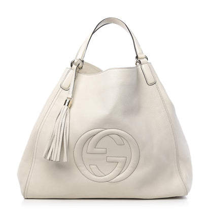 Gucci Pebbled Calfskin Large Soho Shoulder Bag Off White 1 of 15