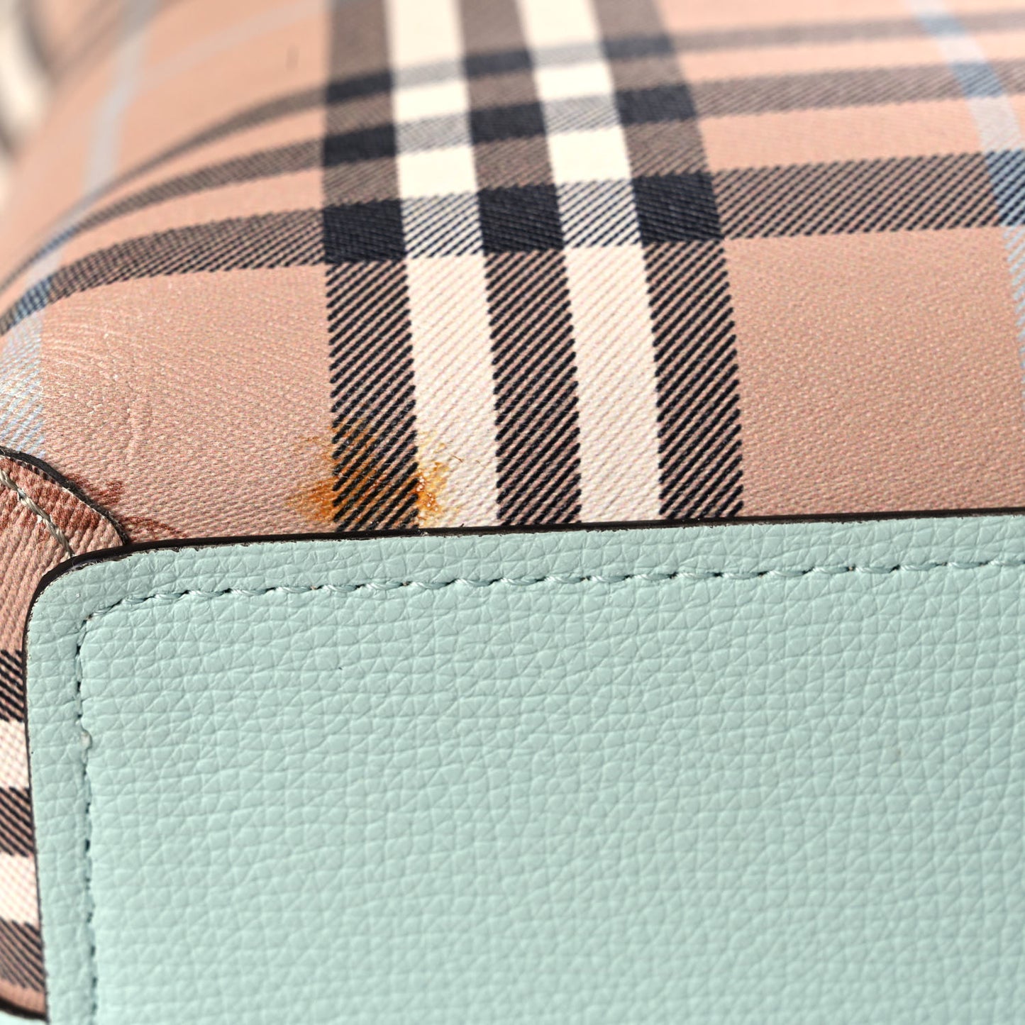 Calfskin Haymarket Check Medium Reversible Tote Pale Opal