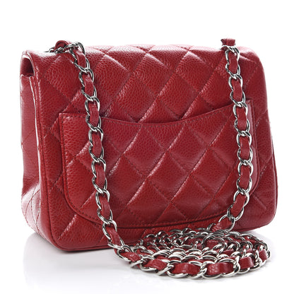 Chanel Caviar Quilted Mini Square Flap Red 3 of 10