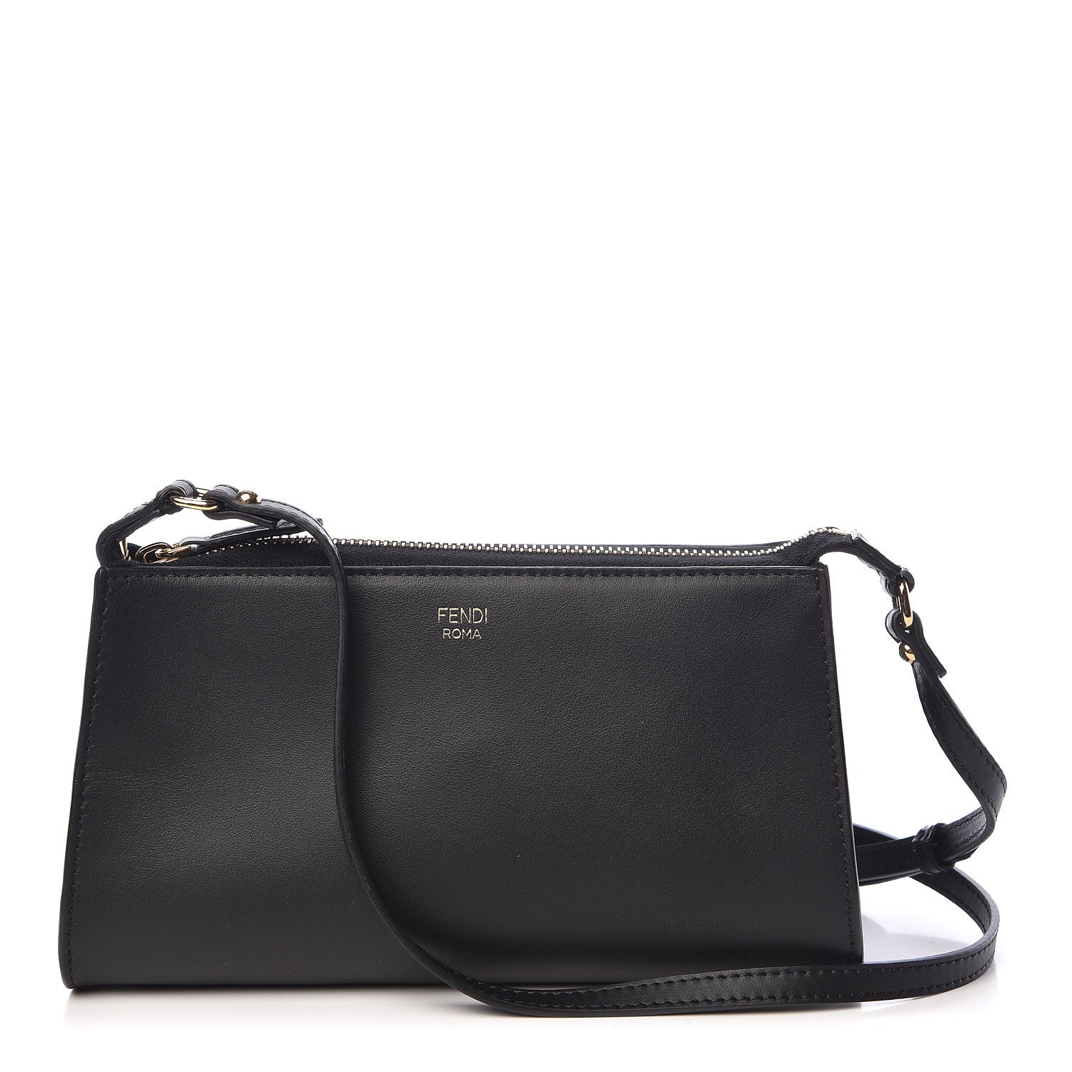 Fendi Vitello Baltico Mini Pouch Crossbody Pouch Black 1 of 11