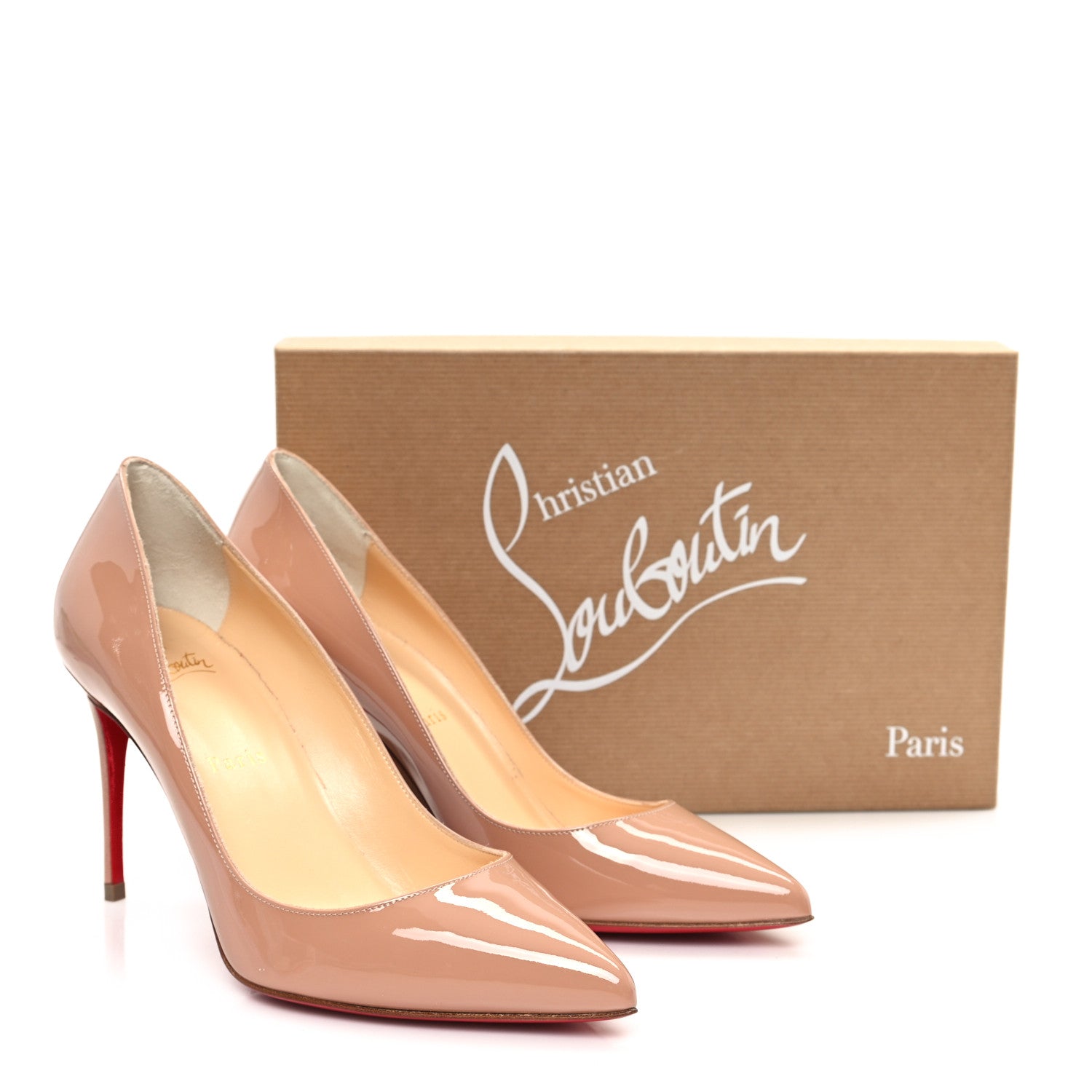 Christian Louboutin Patent Pigalle Follies 85 Pumps 38 Nude 10 of 10
