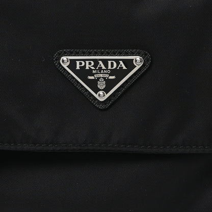 Prada Re-Nylon Vela Saffiano Pocket Double Buckle Messenger Shoulder Bag Black 9 of 11