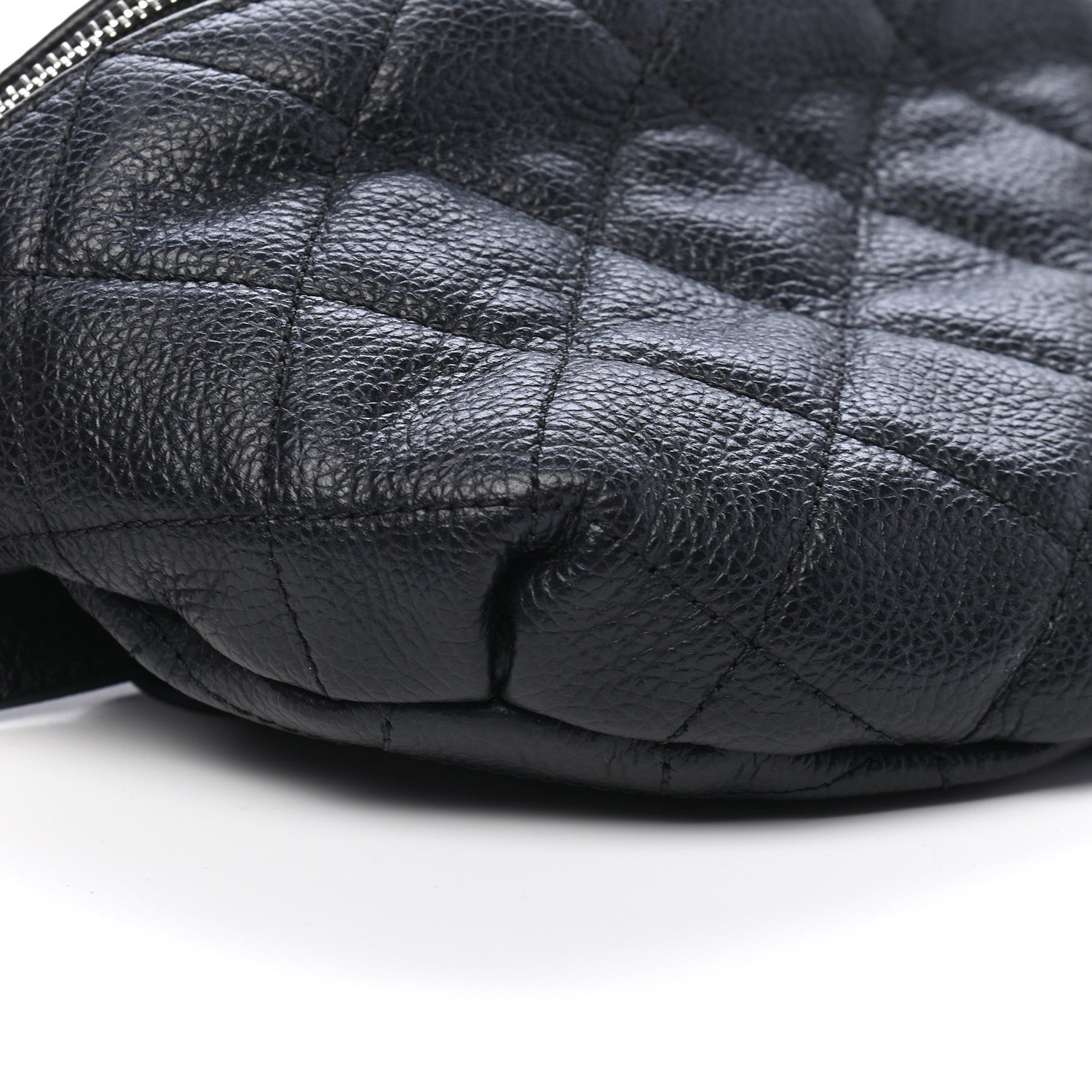 Chanel Grained Calfskin Quilted Waist Belt Bag Black 7 of 8