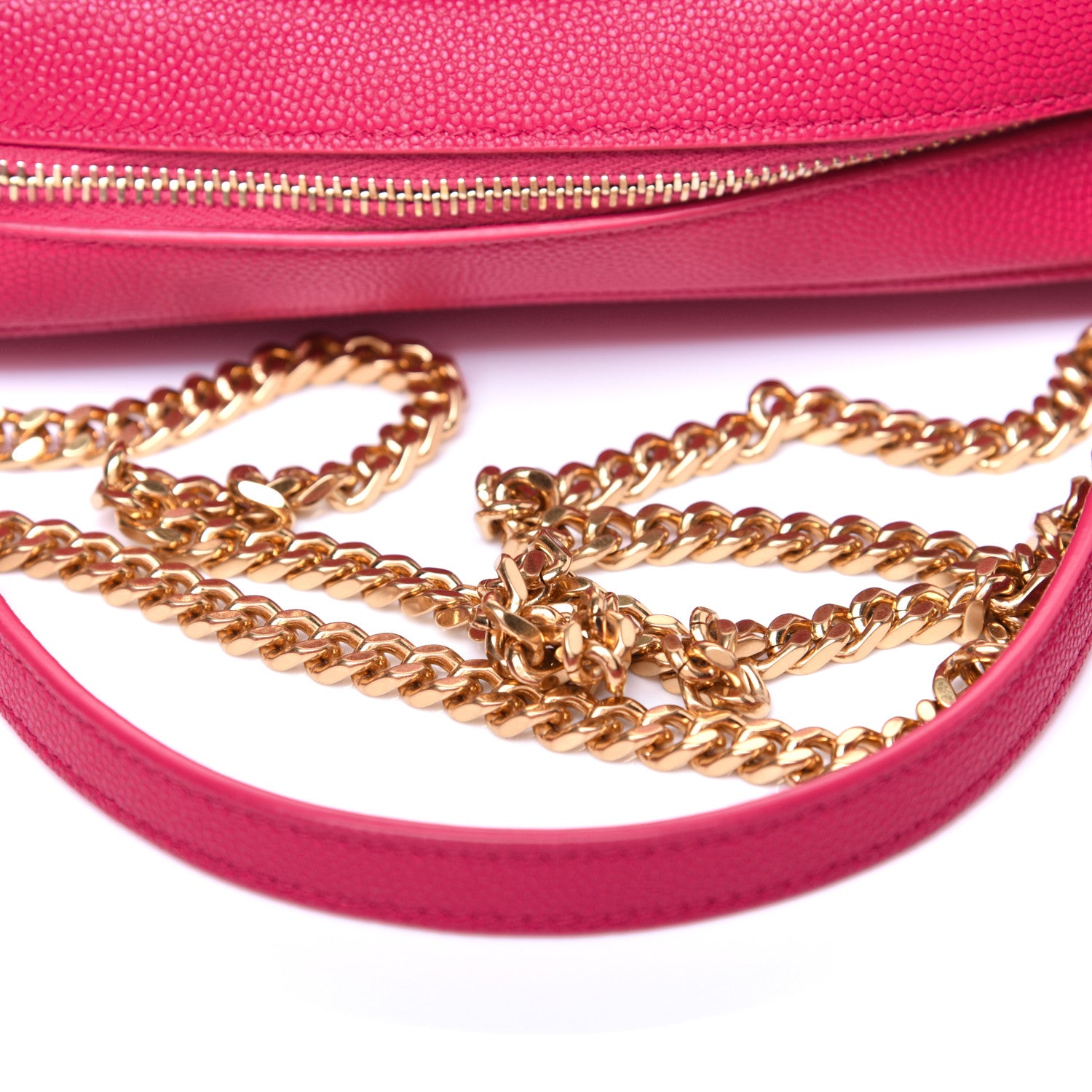 Saint Laurent Grain De Poudre Matelasse Monogram Mini Lou Camera Bag Fuchsia 11 of 12