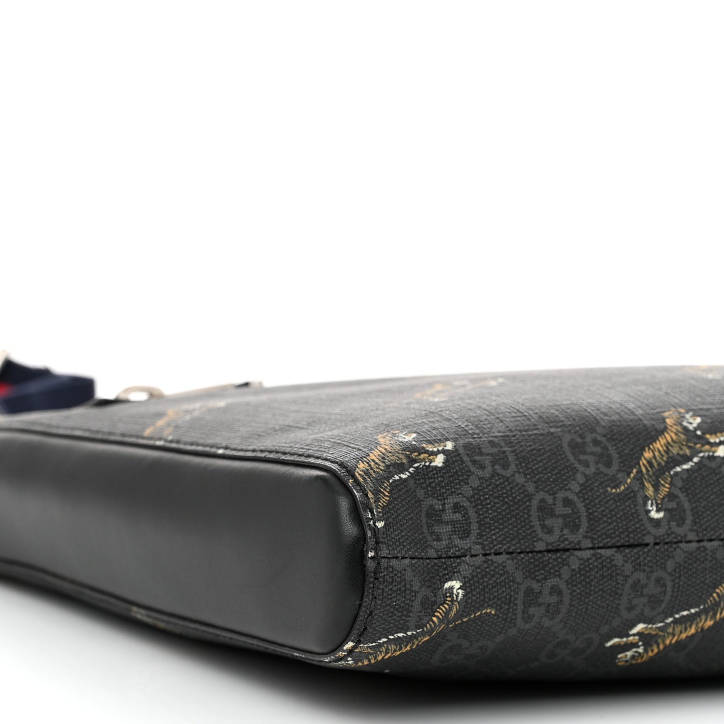 GG Supreme Monogram Tigers Web Messenger Bag Black Multicolor
