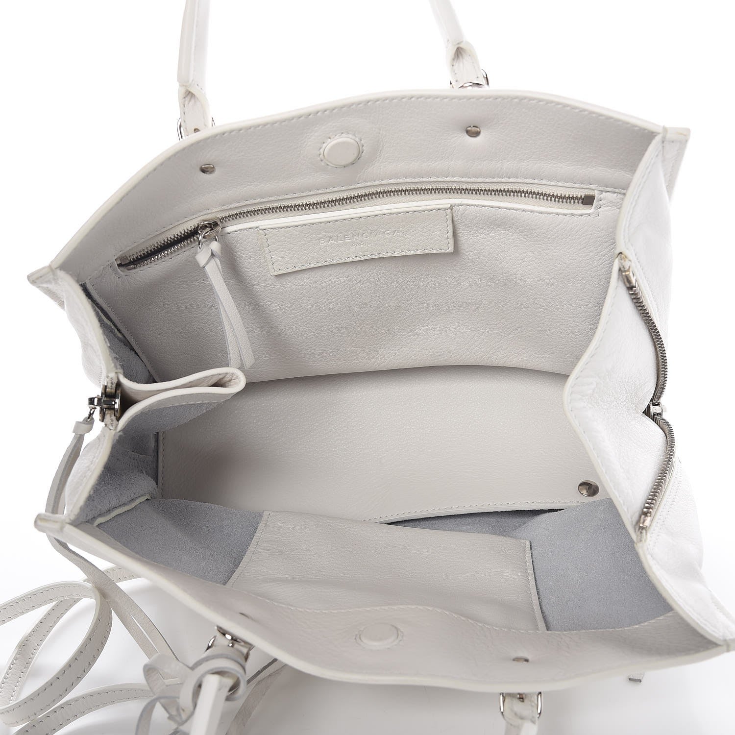 Balenciaga Veau Papier A6 Zip Around Tote White 5 of 7
